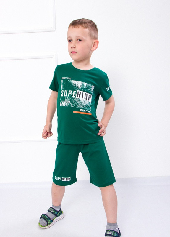 Зелений літній комплект для хлопчика (футболка+шорти) темно-зелений носи своє (p-5935-74315) Носи своє