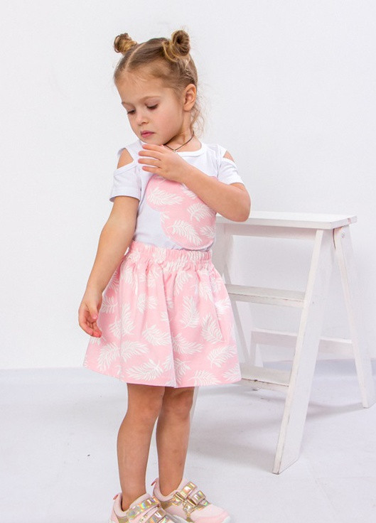 Розовый летний комплект для дівчинки (блуза+спідниця) мінні носи своє (p-9692-103051) Носи своє