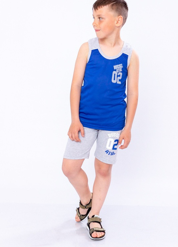 Синій літній комплект для хлопчика електрик+сірий носи своє (p-6149-46045) Носи своє