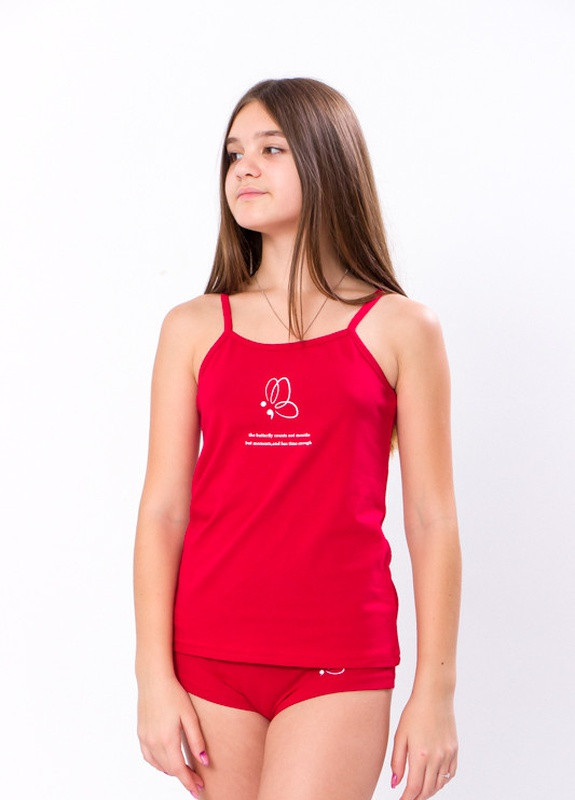 Красный летний комплект для дівчаток (топ+труси) підлітковий червоний (метелик) носи своє (p-8596-86984) Носи своє