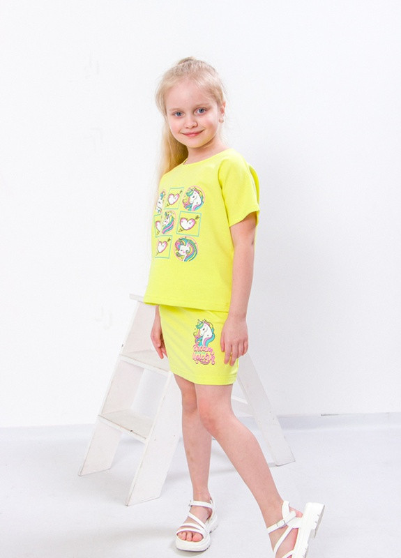 Желтый летний комплект для дівчинки (футболка+спідниця) лимон носи своє (p-4735-103352) Носи своє
