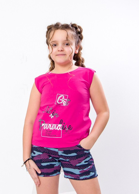Розовый летний комплект для дівчинки малина носи своє (p-6017-102065) Носи своє