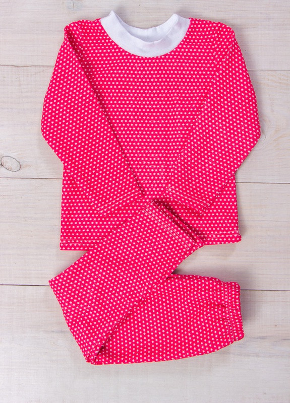 Красная всесезон піжама для дівчинки (тепла) зірки на червоному носи своє (p-4053-101908) Носи своє