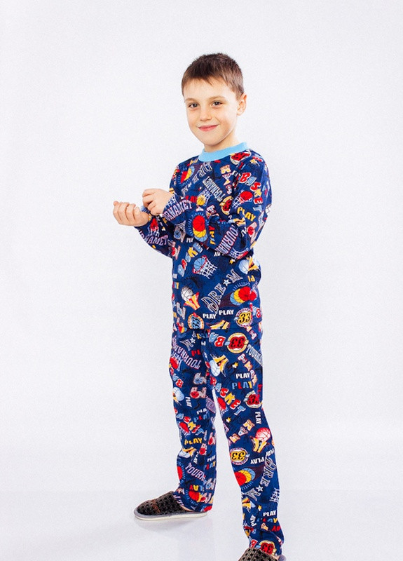 Синяя всесезон пижама для мальчика мячи (p-4054-65033) Носи своє