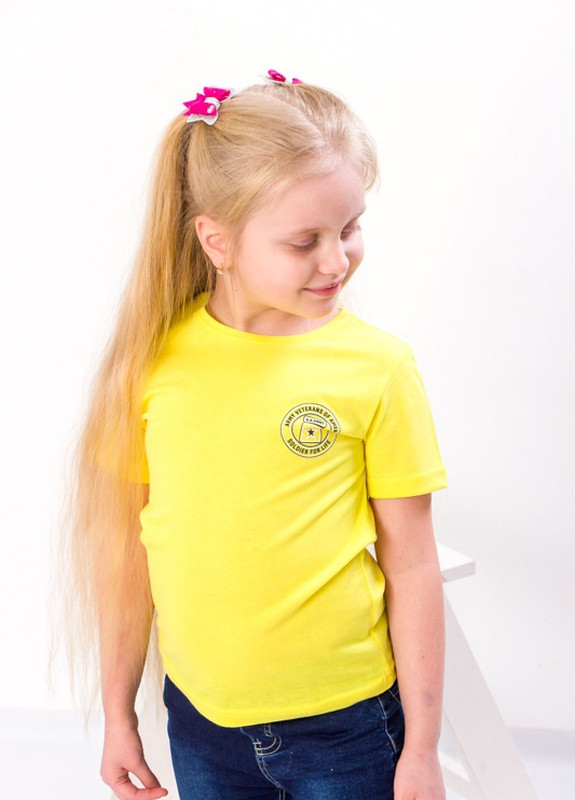 Желтая летняя футболка детская "спорт" (6021-1-v30) Носи своє