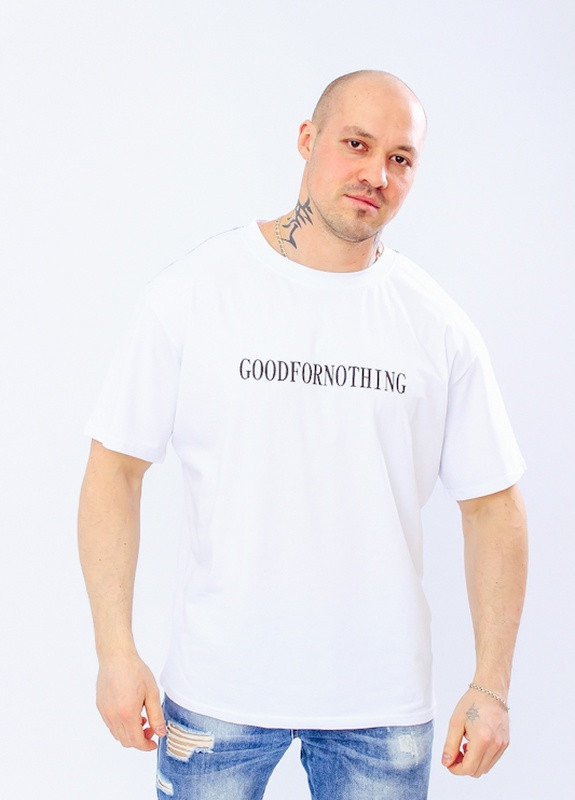 Белая футболка оверсайз мужская (8121-036-33-v12) Носи своє