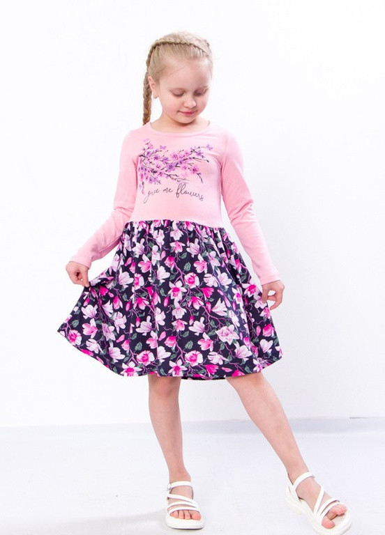 Розовое платье для девочки цветы (p-9618-102056) Носи своє (257609101)