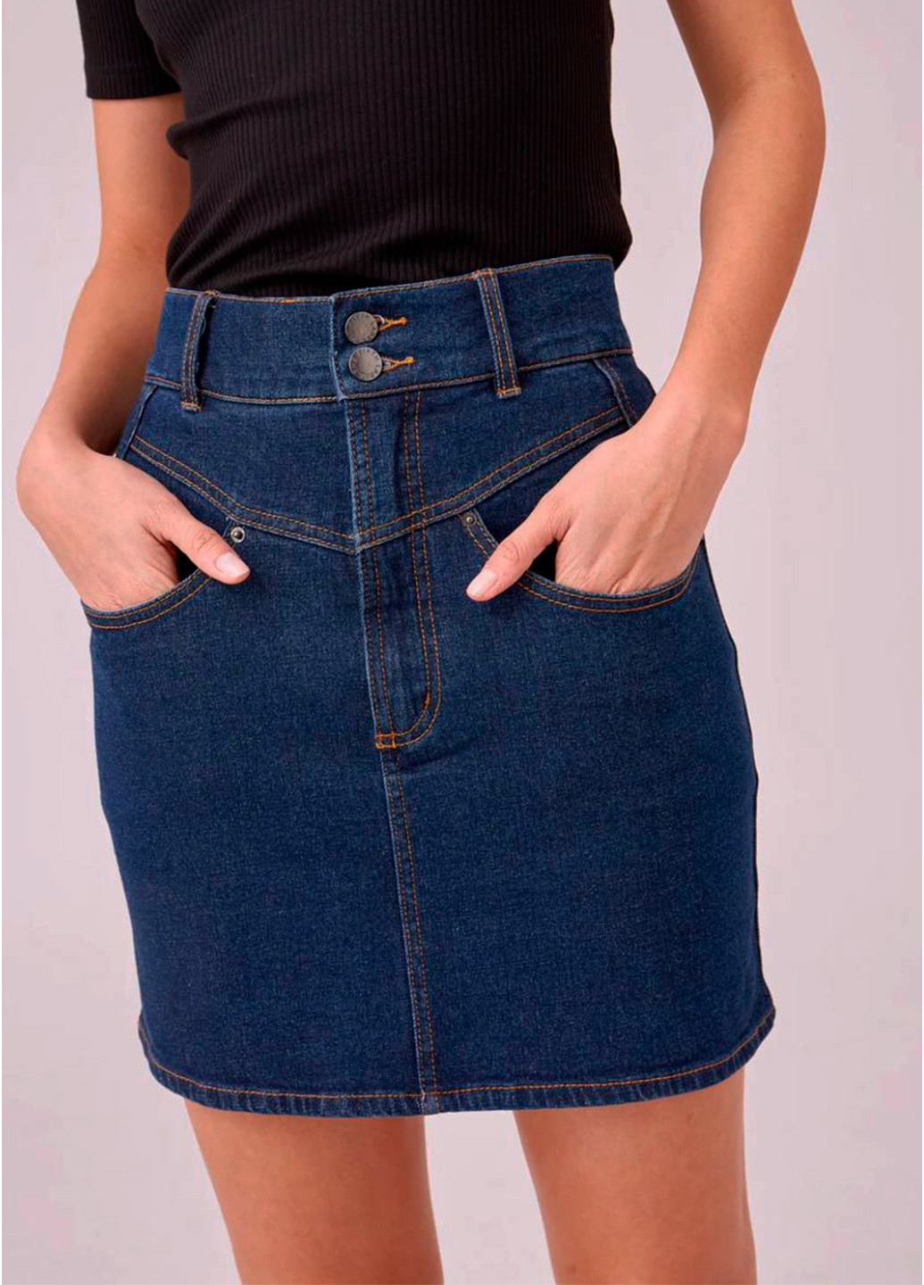 Синяя джинсовая однотонная юбка The Fifth Label