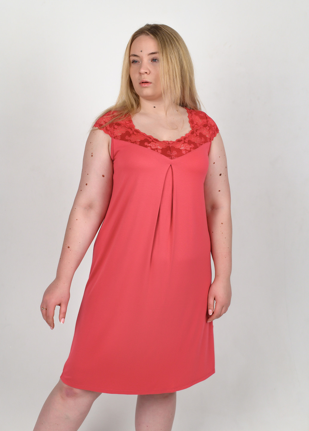 Женская ночная рубашка с кружевом больших размеров NEL (257627470)