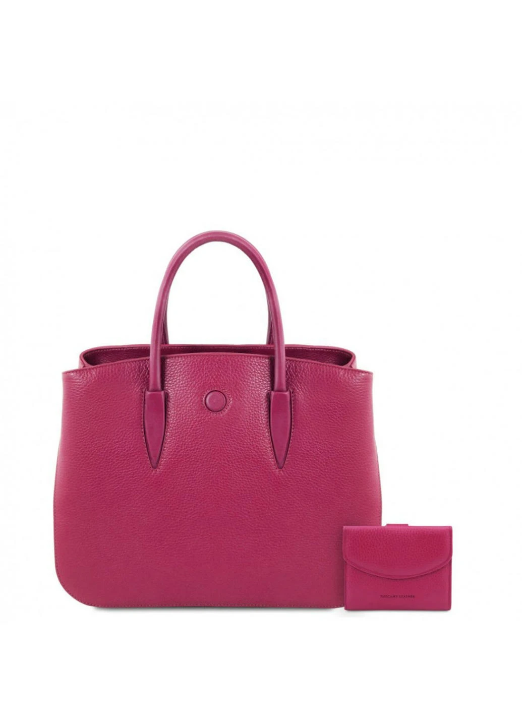 Набор Procida: кожаная женская сумка и трифолд портмоне Tuscany TL142151 (Фуксия) Tuscany Leather (257657551)
