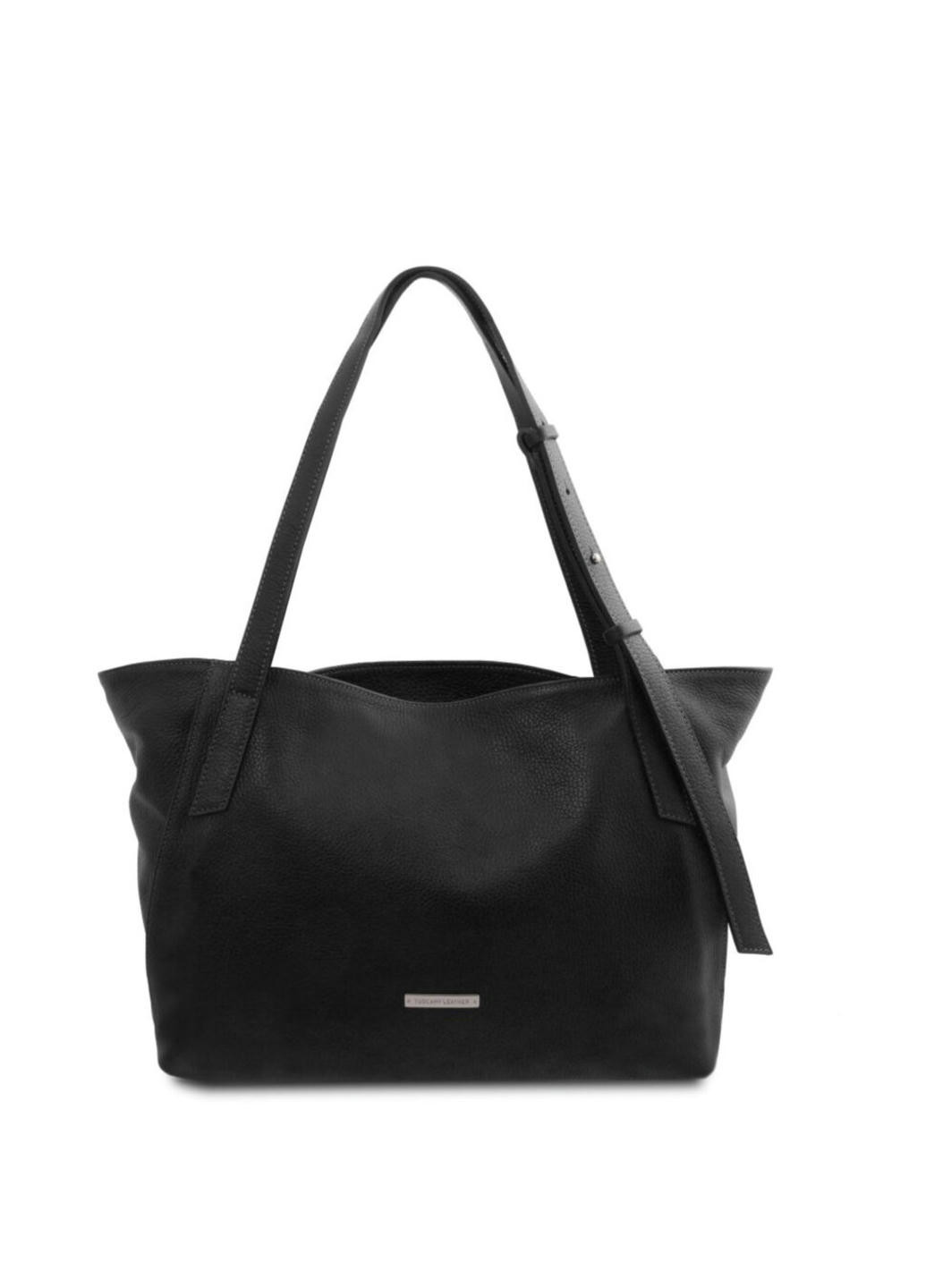 Мягкая кожаная женская сумка шоппер Tuscany TL142230 (Черный) Tuscany Leather (257657615)