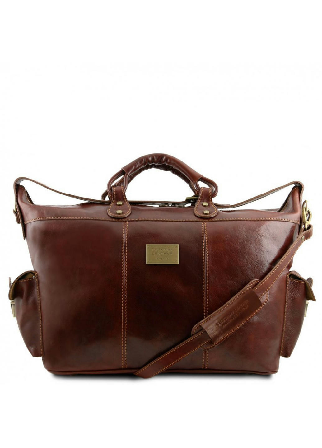 Дорожная кожаная сумка спортивная сумка Porto Tuscany TL140938 (Коричневый) Tuscany Leather (257656832)