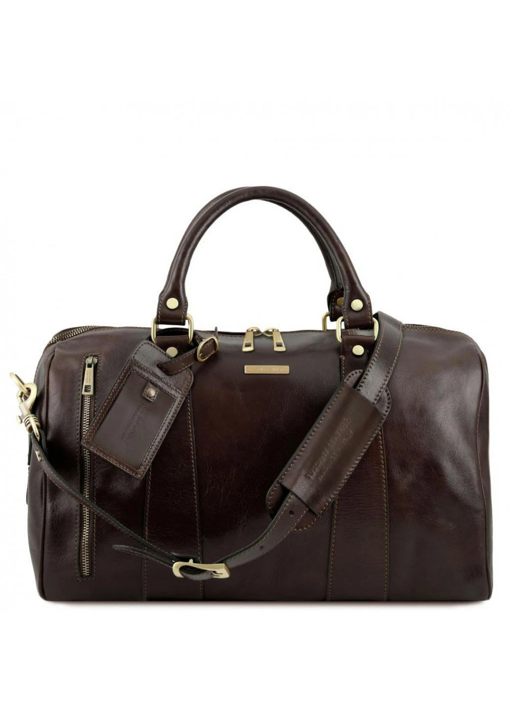 Дорожная кожаная сумка-даффл - Малый размер Tuscany TL141216 Voyager (Темно-коричневый) Tuscany Leather (257657523)