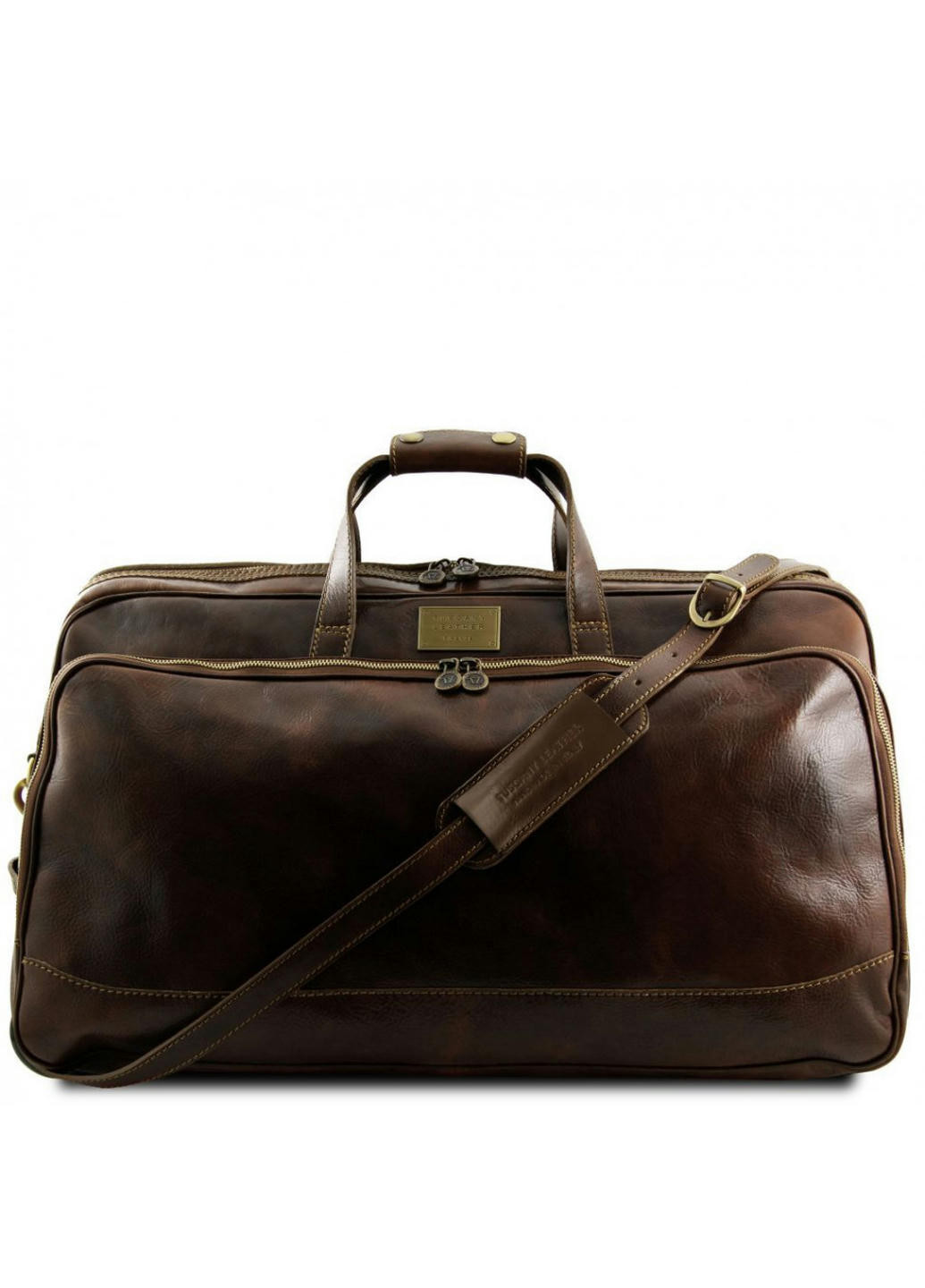 Кожаная дорожная сумка на колесах - Большой размер Bora Bora TL3067 (Темно-коричневый) Tuscany Leather (257657469)