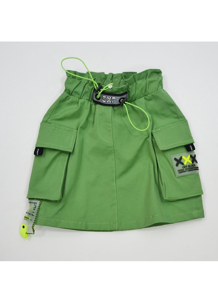 Зеленая кэжуал однотонная юбка A-yugi