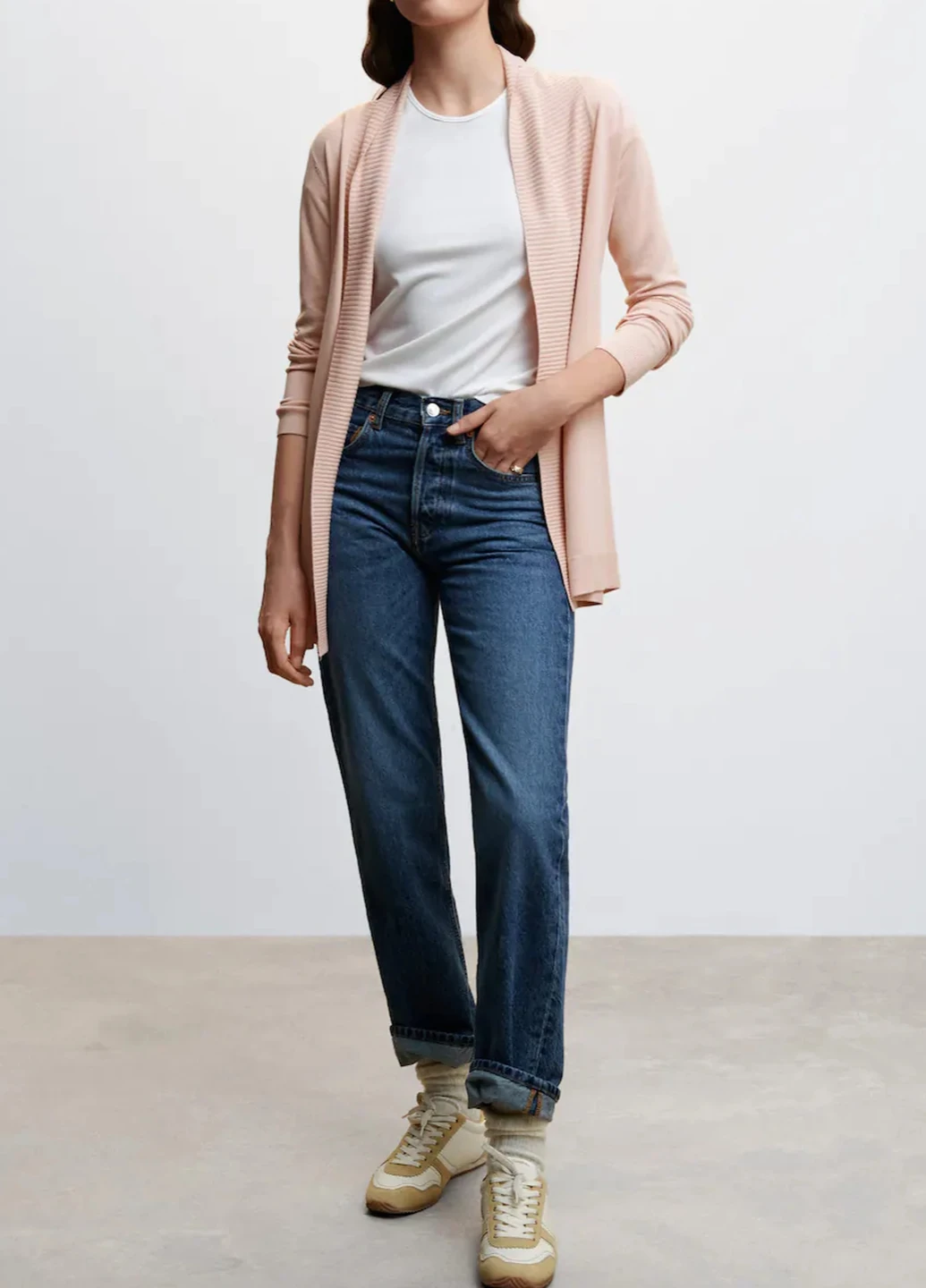 Розовый демисезонный кардиган Mango