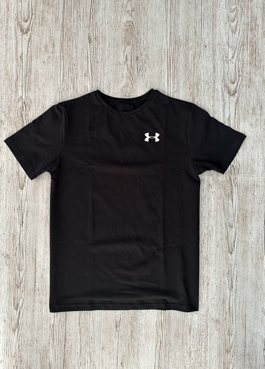 Черная футболка хлопковая с лого under armour Vakko