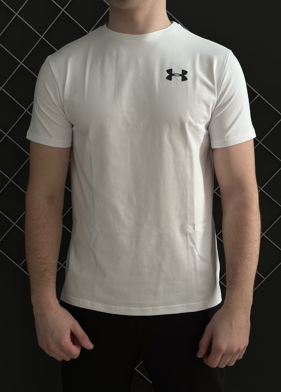 Біла футболка бавовняна з лого under armour Vakko