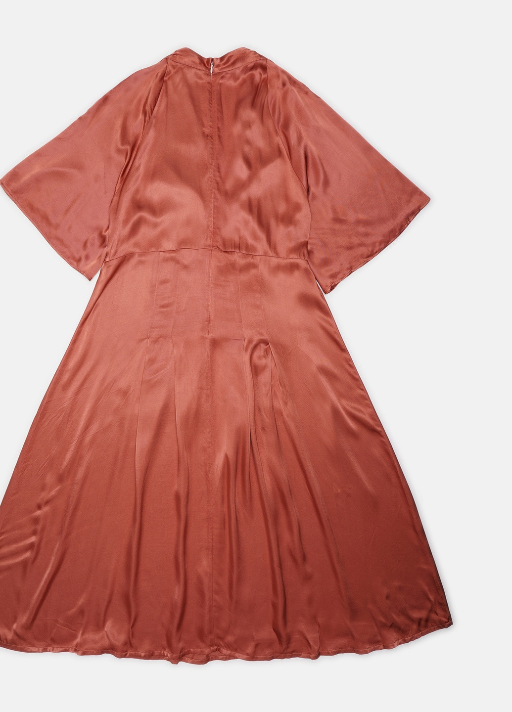 Терракотовое кэжуал платье атласное H&M однотонное