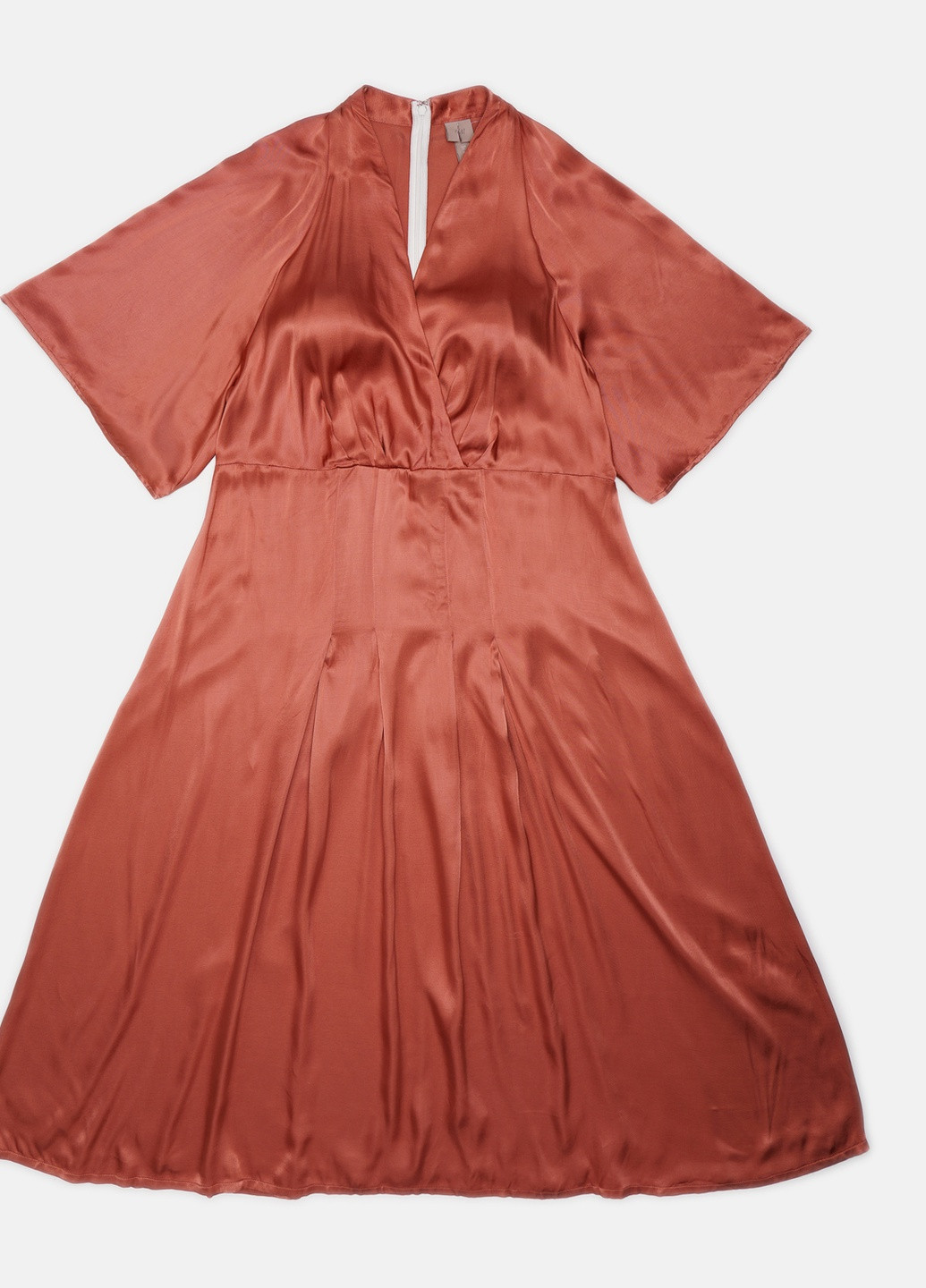 Теракотова кежуал плаття атласне H&M однотонна