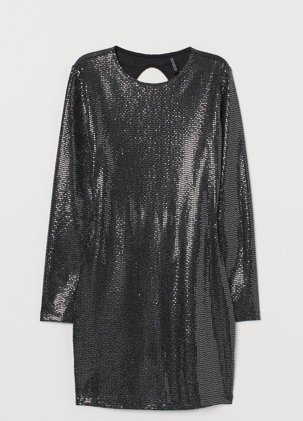Серебряное вечернее платье с пайетками H&M в горошек