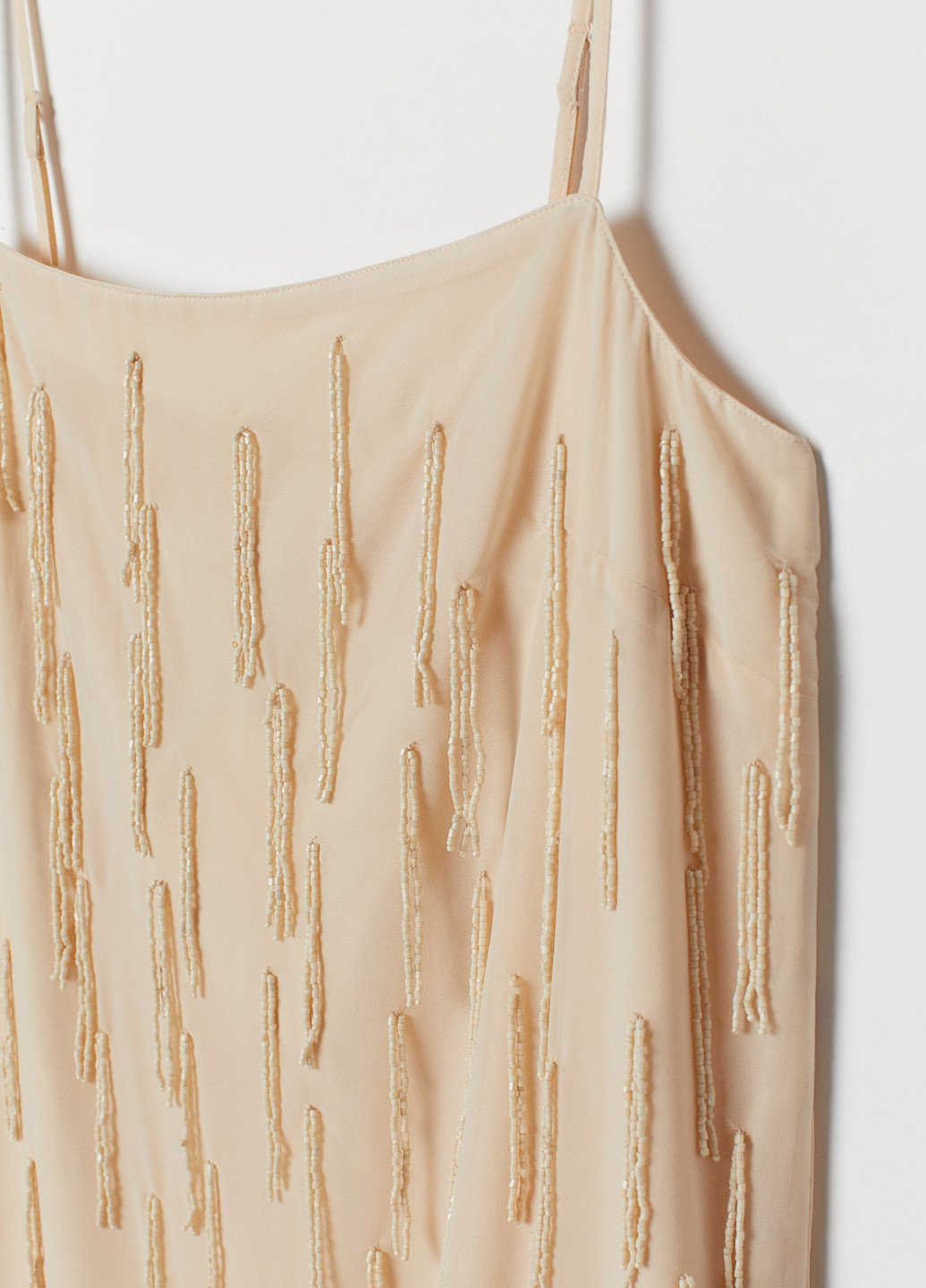 Светло-бежевое коктейльное платье H&M однотонное