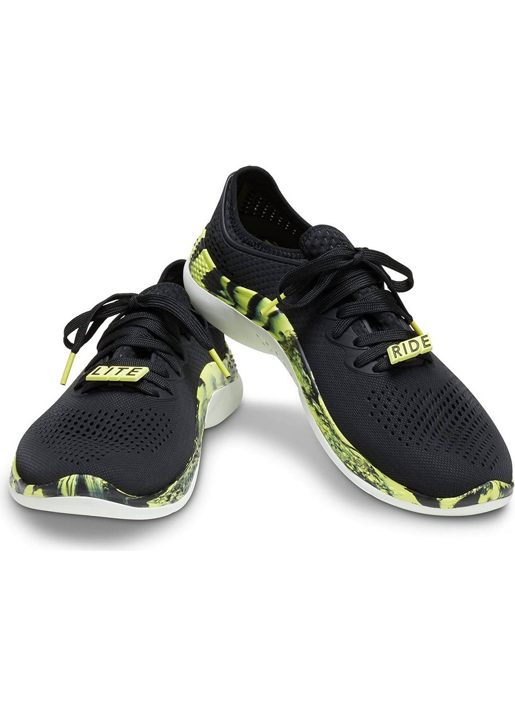 Черные демисезонные кроссовки крокс Crocs LiteRide 360 Marbled Pacer