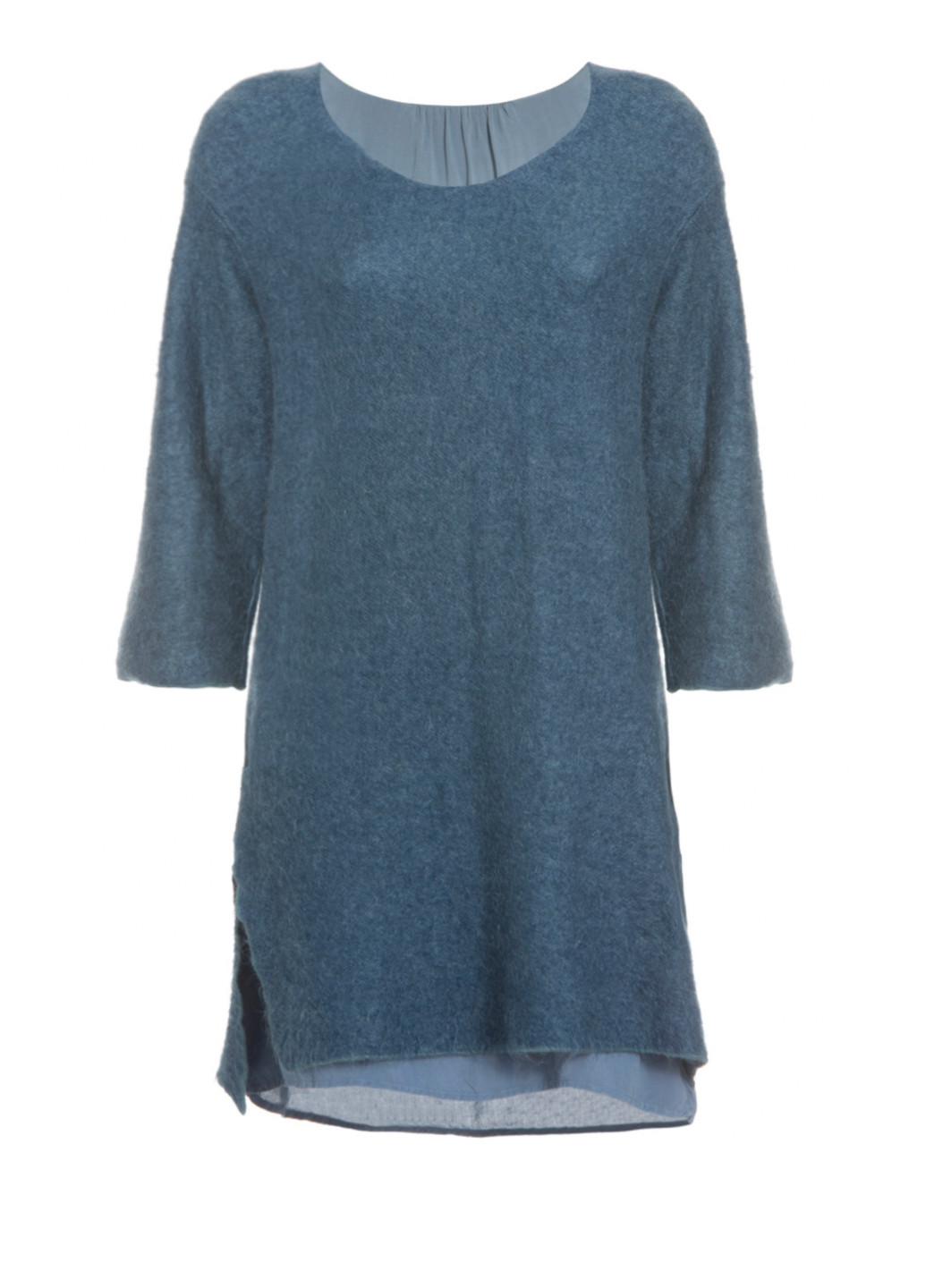 Голубое повседневный теплое акриловое мини платье Deha однотонное