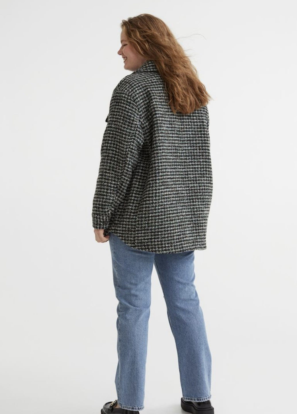 Комбінована демісезонна куртка сорочка з вовною H&M Утеплена