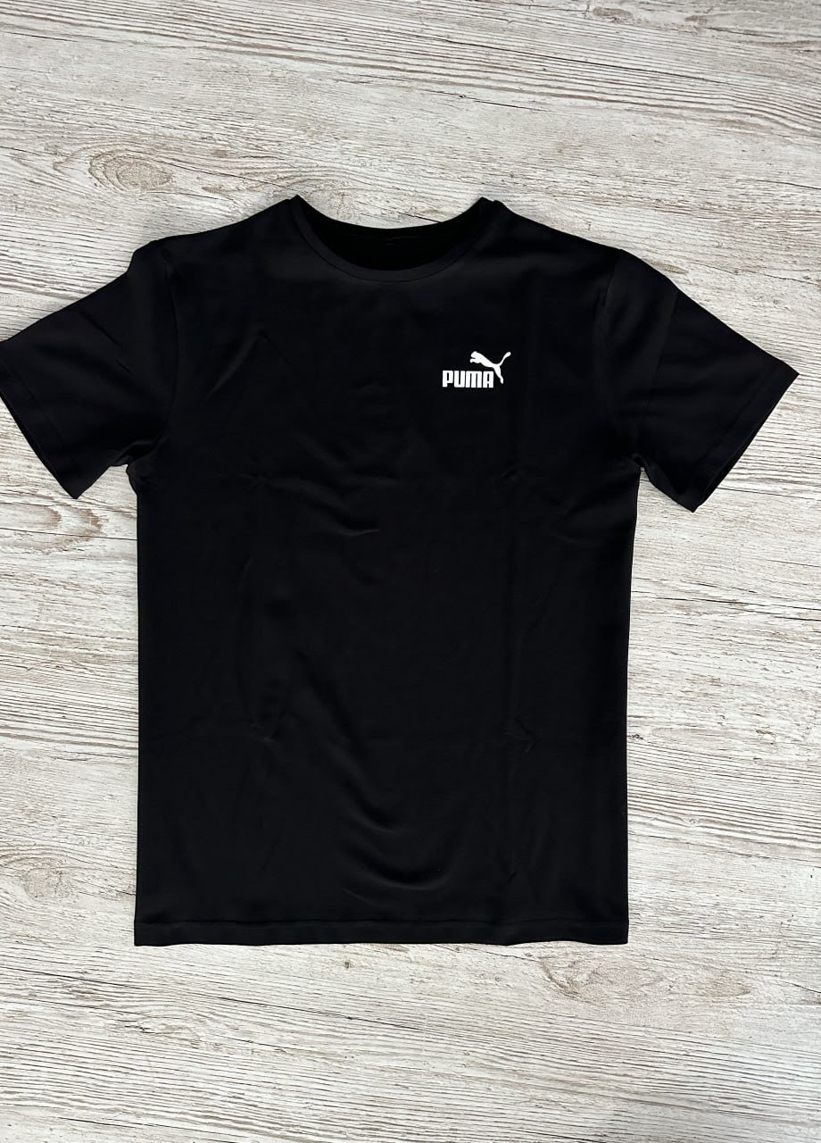Чорна футболка бавовняна з лого puma Vakko