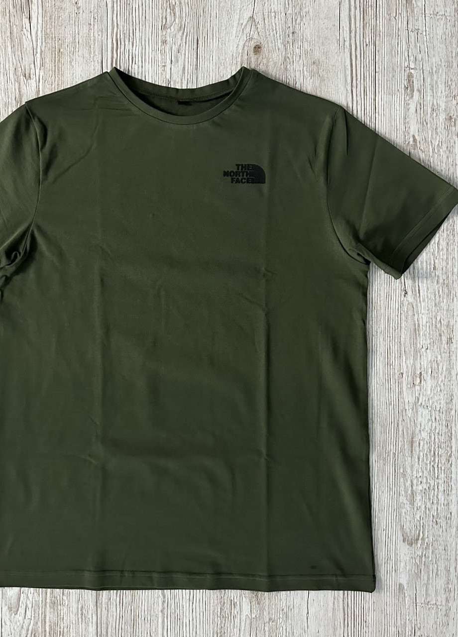 Хаки (оливковая) футболка хлопковая с лого tnf Vakko