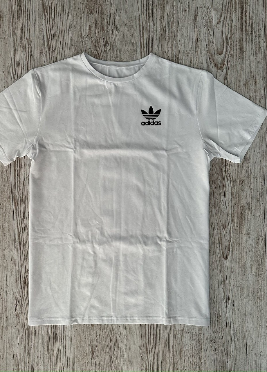 Белая футболка хлопковая с лого adidas Vakko