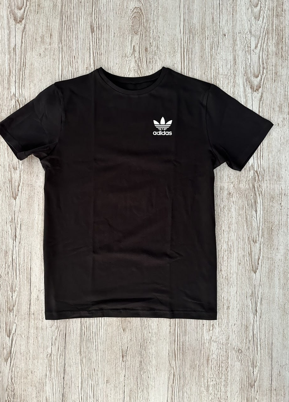 Черная футболка хлопковая с лого adidas Vakko