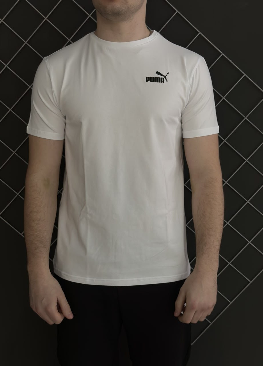 Біла футболка бавовняна з лого puma Vakko