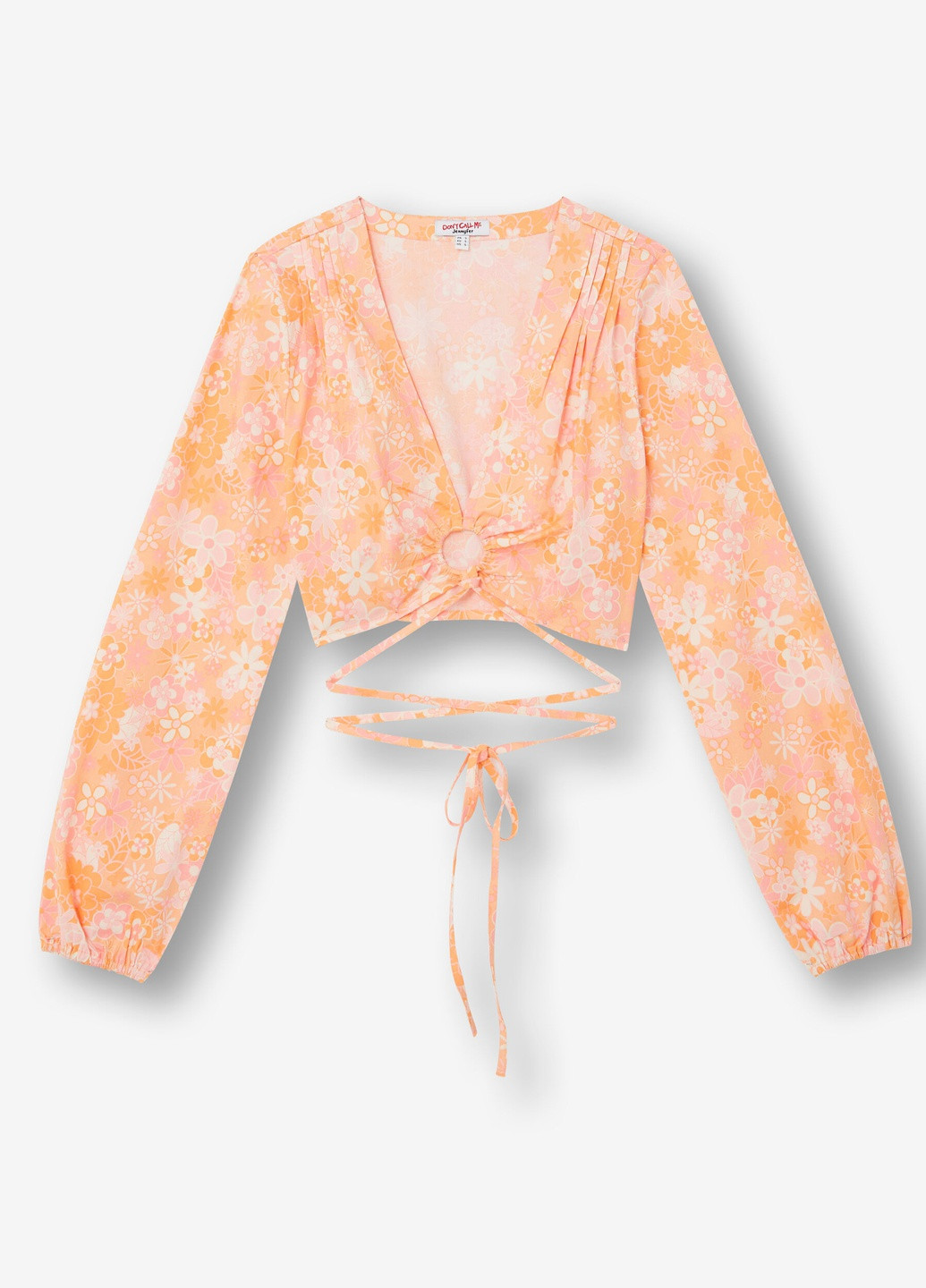 Розовая летняя блуза с цветочным принтом Jennyfer