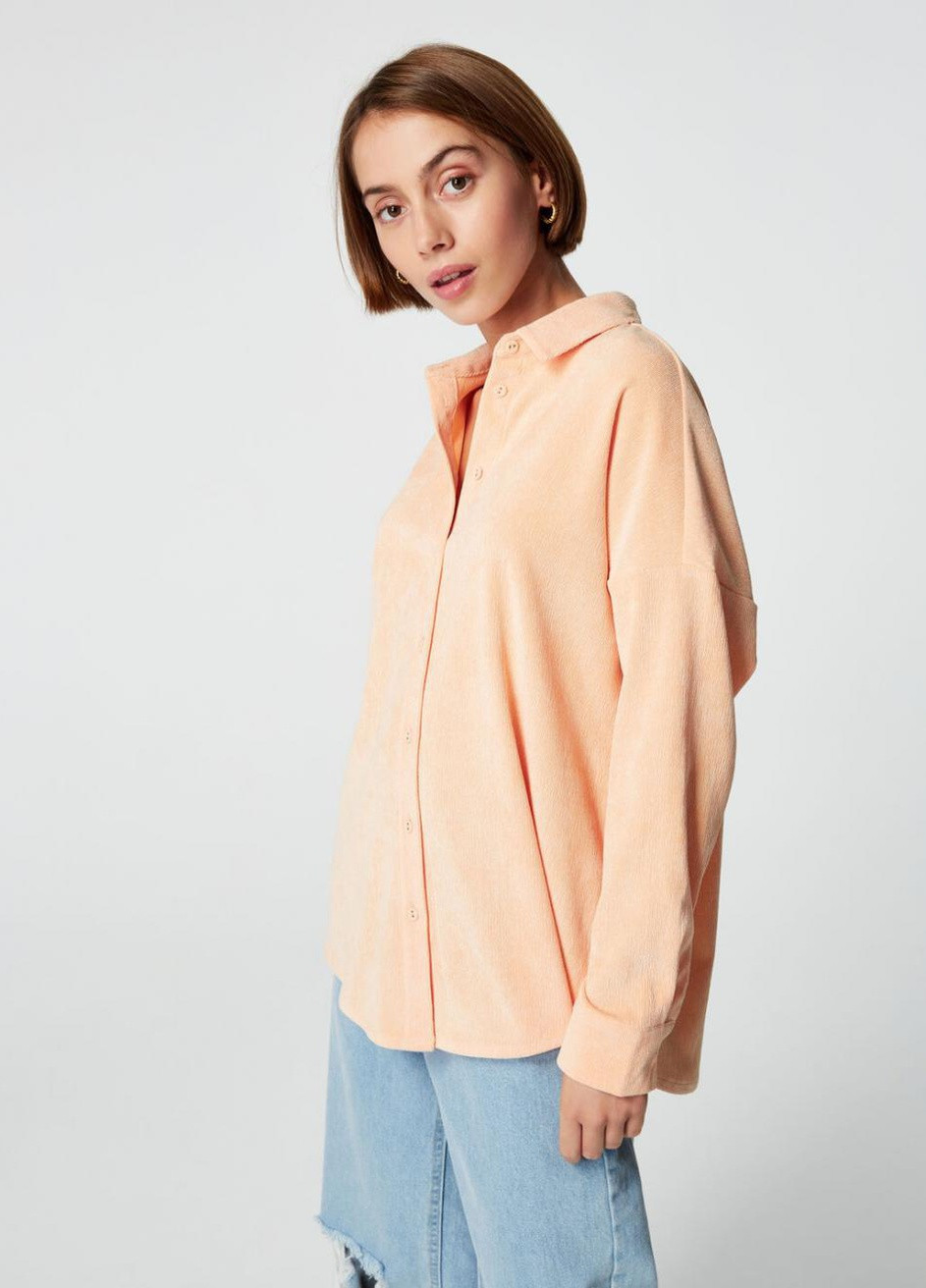 Оранжевая кэжуал рубашка однотонная Jennyfer