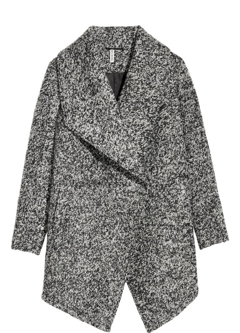 Темно-серое демисезонное Пальто шерсть бленд H&M