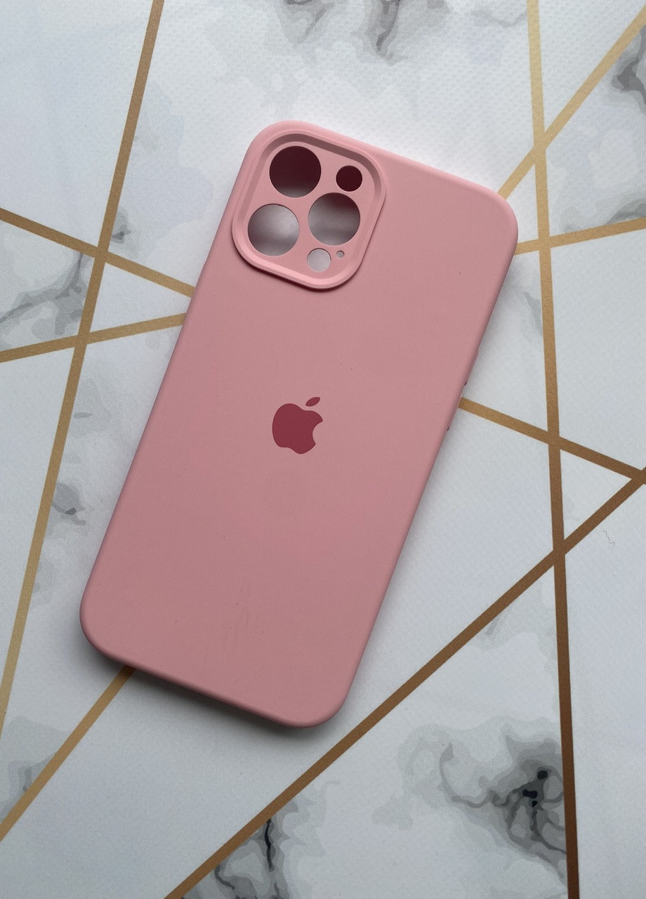 Силіконовий чохол Silicone Case Full для iPhone 12 Pro Max :: Світло-рожевий Creative (257663942)