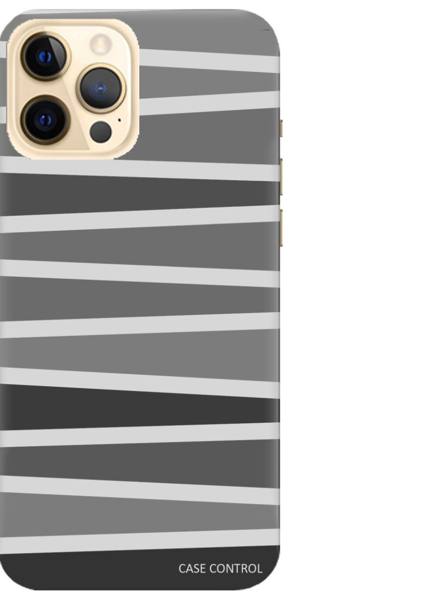 Чохол на iPhone 12 Pro Max :: рельєфний дизайн Сірі смужки :: принт 51 Creative (257664161)