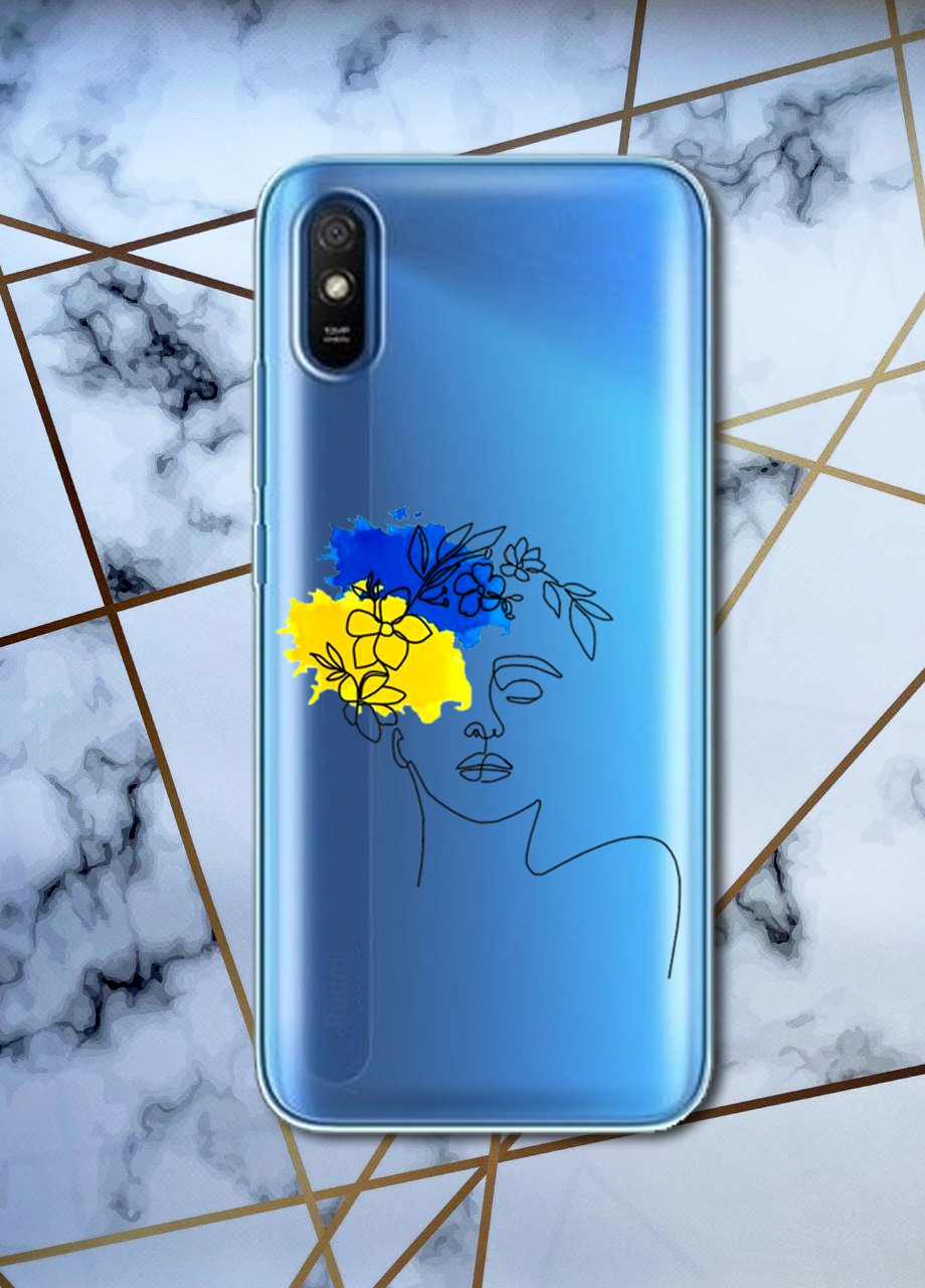 Прозорий чохол для Xiaomi Redmi 9A з об'ємним друком "Українка Арт" принт 3 Creative (257665919)