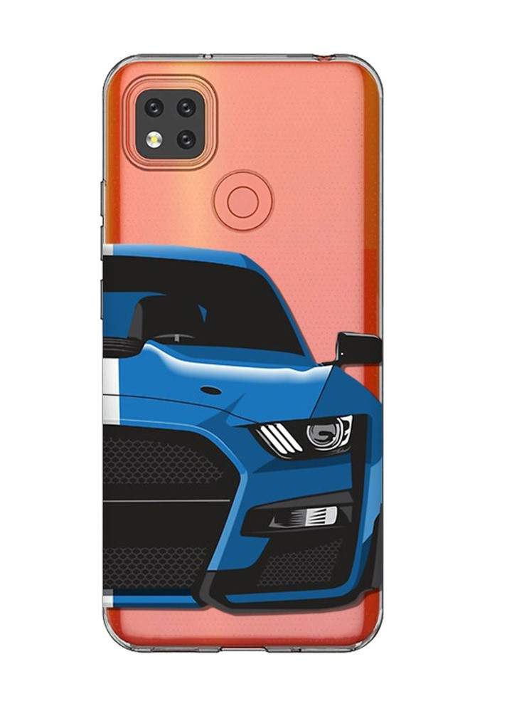 Прозрачный чехол для Xiaomi Redmi 9C Авто синее (принт 229) Creative (257666399)