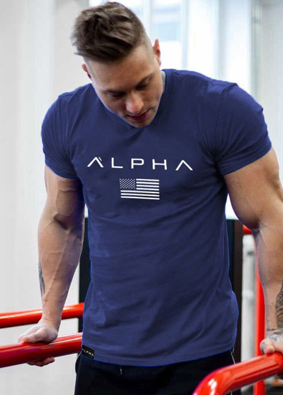 Синя футболка чоловіча Alpha