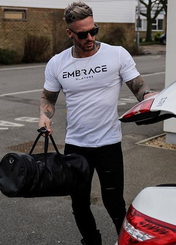 Біла футболка чоловіча Flyfirefly