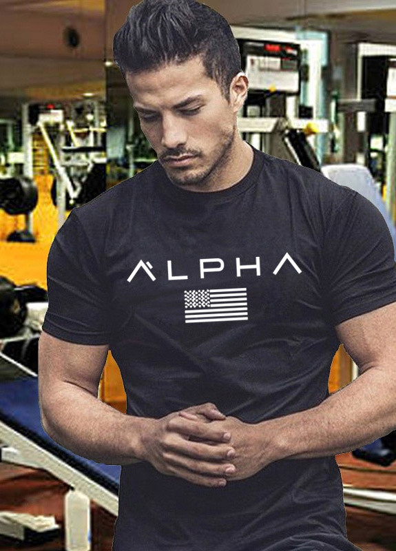 Черная мужская футболка Alpha