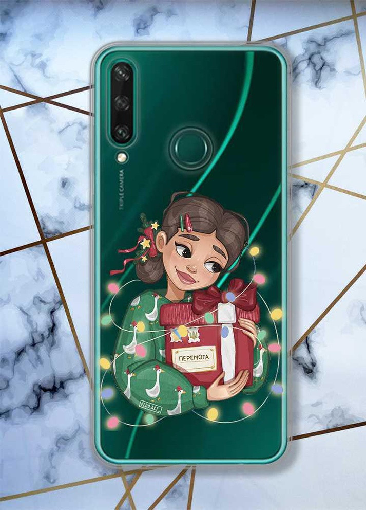Прозрачный чехол на Huawei Y6p Подарок Победа (патриотический принт 195) Creative (257677490)