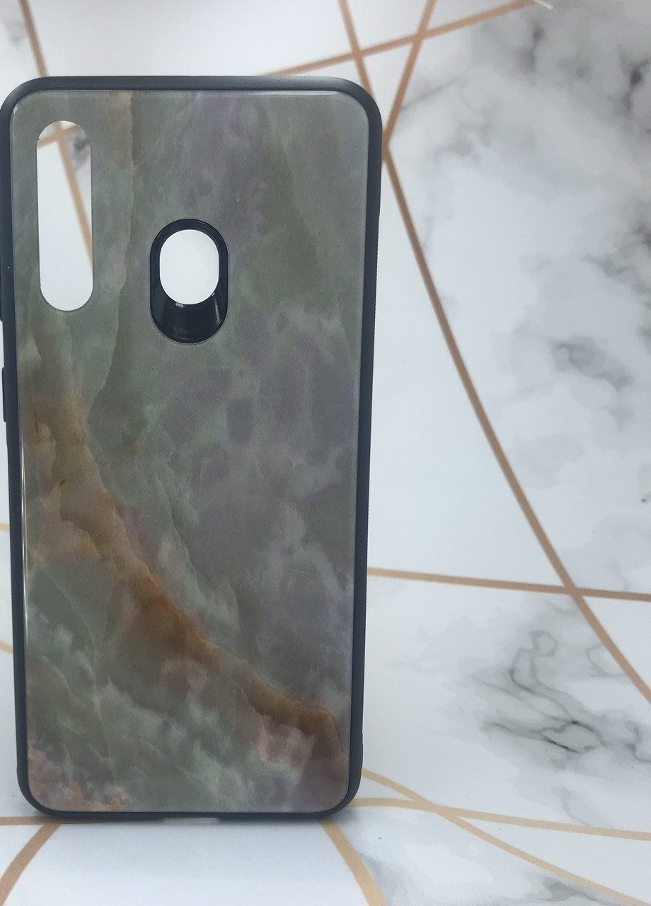 Силіконовий чохол Glass case зі скляною задньою панеллю для Samsung Galaxy M40 Мармур онікс Creative (257683402)
