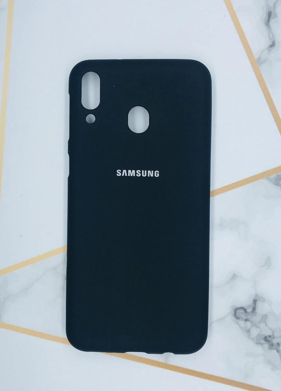 Силиконовый матовый чехол Silicone Case для Samsung Galaxy M20 Чёрный Creative (257683132)