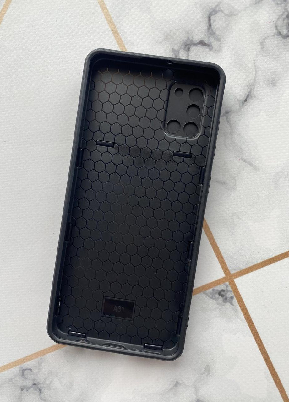Силиконовый чехол со слайд-камерой и кольцом-подставкой для Samsung Galaxy A31 Черный Creative (257683346)