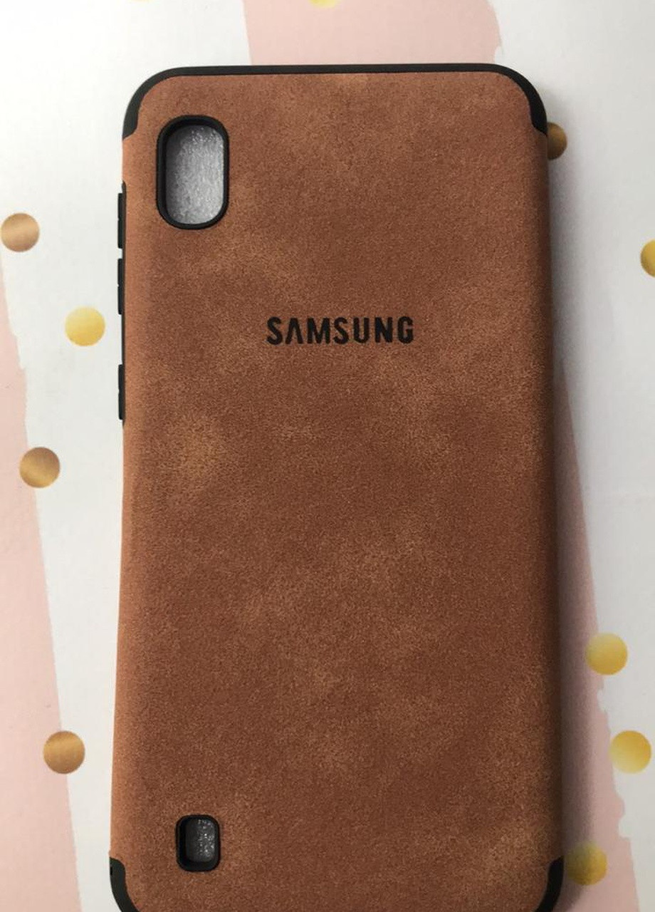Силіконовий чохол імітація шкіри Samsung Galaxy A10 (2019) A105 Коричневий Creative (257682914)