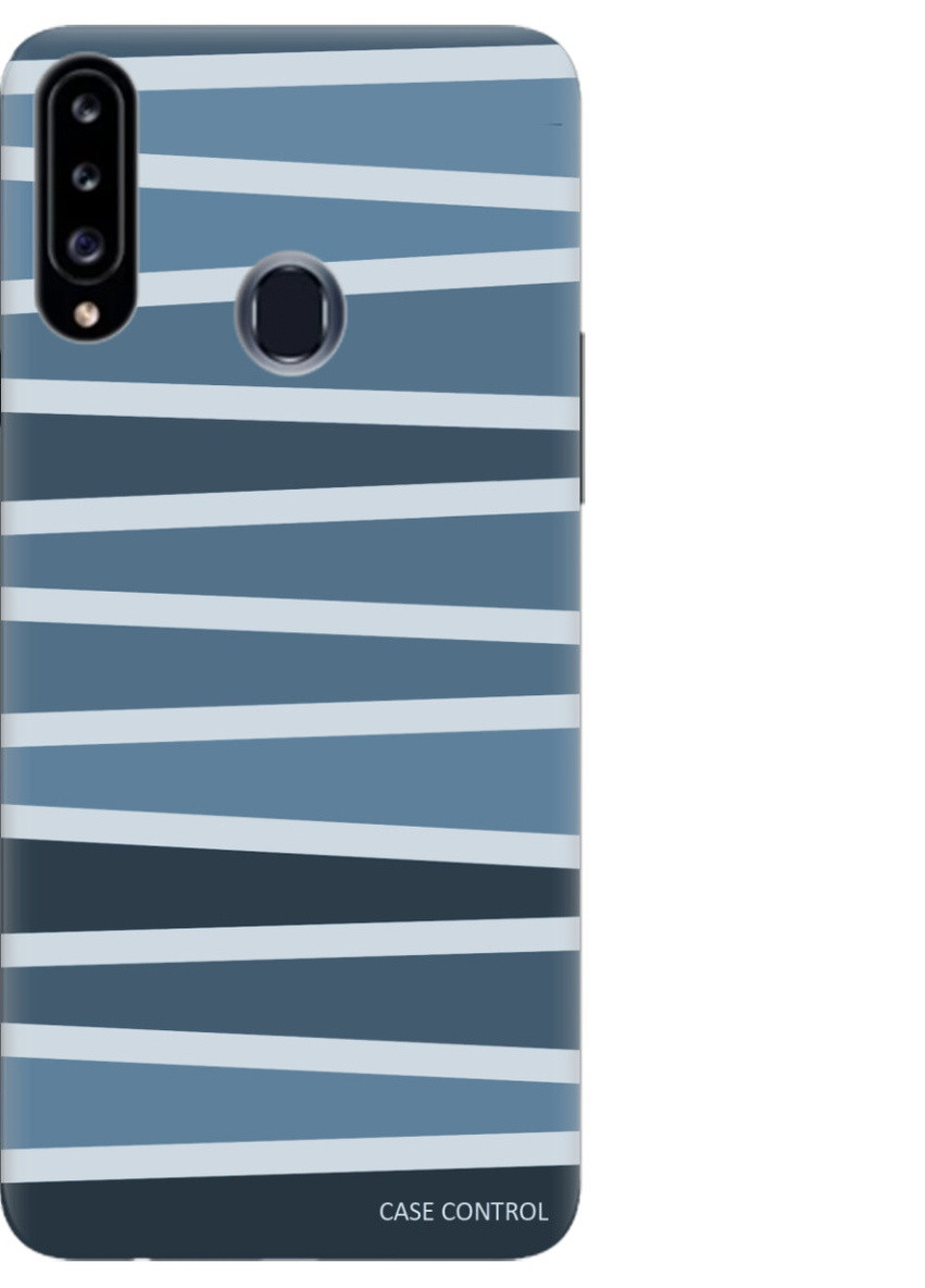 Чехол на Samsung Galaxy А20ѕ рельефный дизайн Синие полоски принт 52 Creative (257683237)
